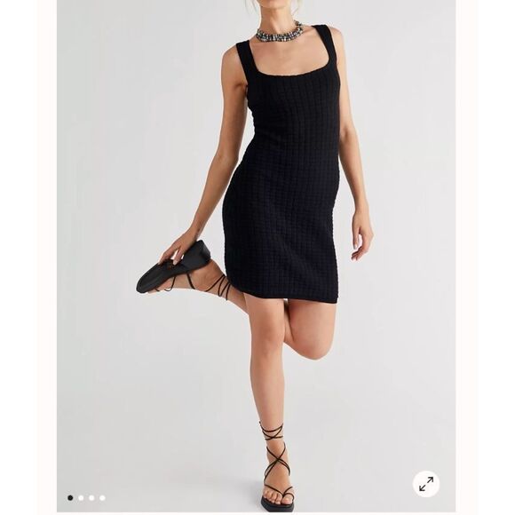 NWT Free People FP Beach Knit Short And Sweet Mini Dress in Ivory - Picture 2 of 5